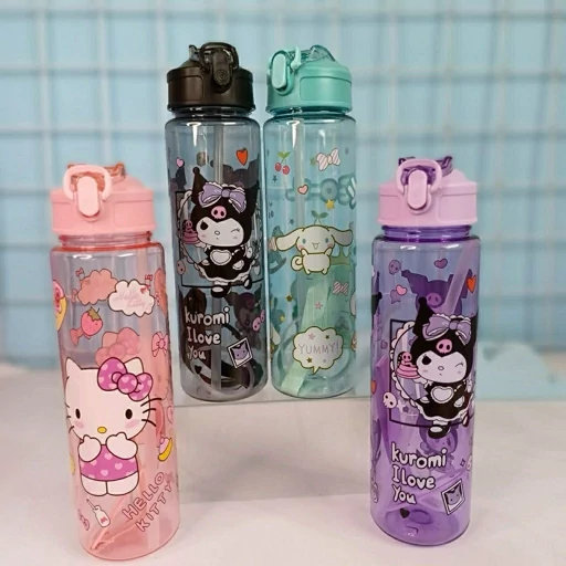 قمقمه کرومی سینامورول کیوت فانتزی دارای بند جنس اکروریک باکیفیت وارداتی مناسب مهد و مدرسه مسافرت پلاستیکیمدل:new kanada01317