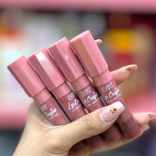 رژ لب 4 طبقه مات فانتزی گوگولی پینترستی رنگبندی عالی کوچک مینی کیفی مسافرتی رژ مینی کیوت رژ طبقاتی رنگبندی صورتی مدل:new kanada4568