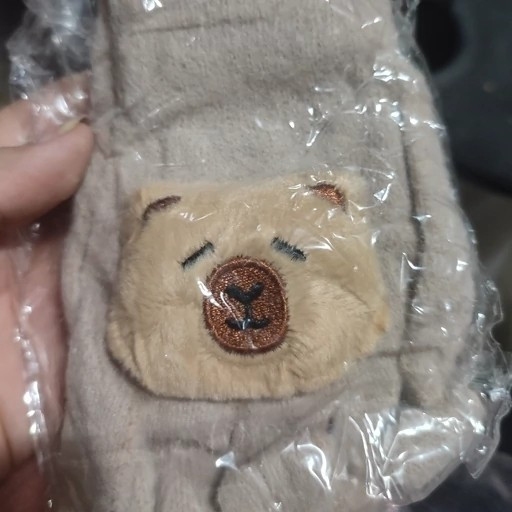 دستکش (دست کش) پشمی تدی زمستانه دخترانه نیم انگشت و تمام انگشت مدل:new kanada4568