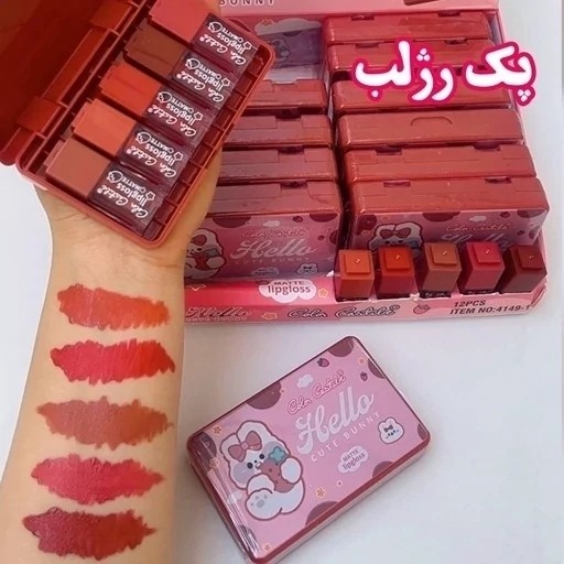 پک رژ لب مایع 5 عددی (مینی) فانتزی خرگوشی کیوت خوشبو مدل:new kanada4568