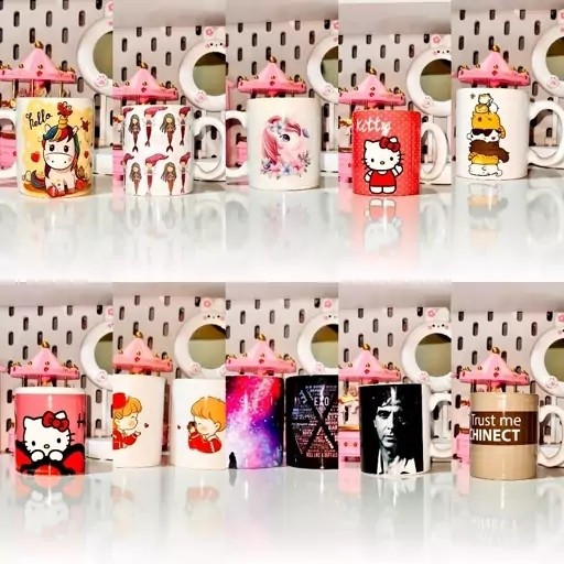 ماگ (لیوان) فانتزی طرح یونیکورن گربه ای سفالی مناسب کادو مدل:new kanada1856