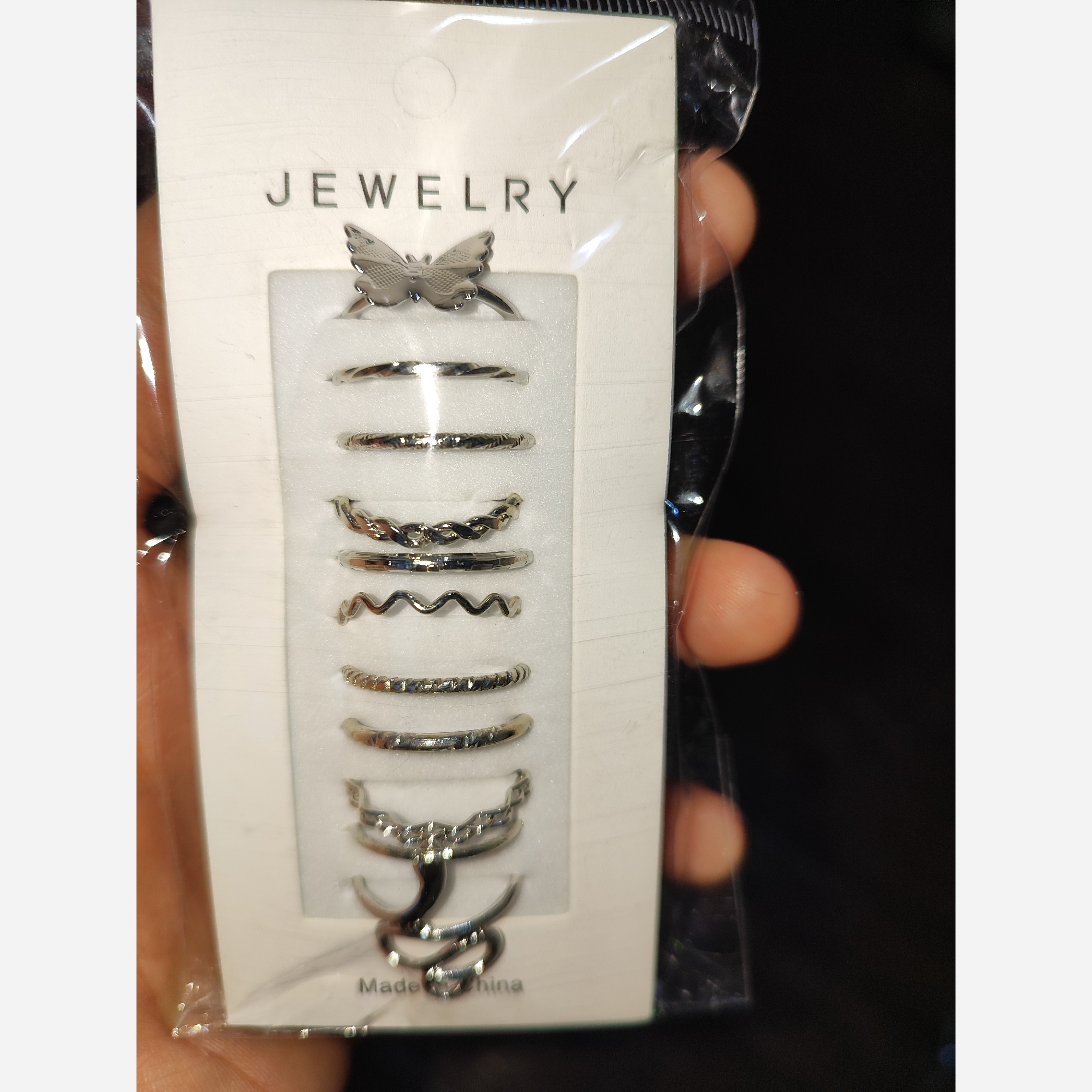 ست انگشتر (بدلیجات) دخترانه فانتزی بندانگشتی 11 عددی فری سایز مدل:new kanada1856