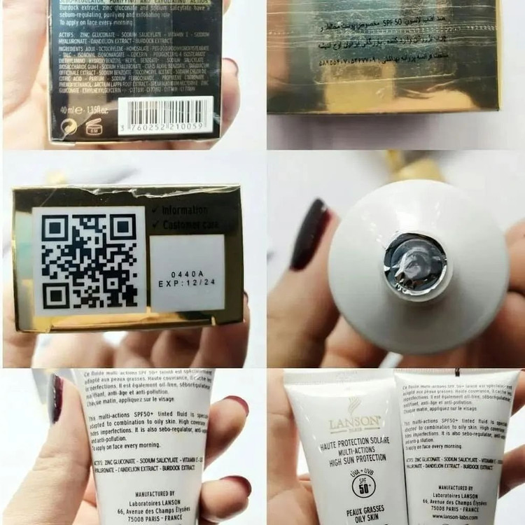 کرم ضد آفتاب لانسون SPF 50 بی رنگ پوست چرب ضدلک ضدچروک مدل:new kanada5689