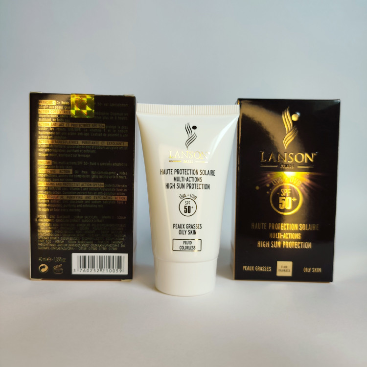 کرم ضد آفتاب لانسون SPF 50 بی رنگ پوست چرب ضدلک ضدچروک مدل:new kanada5689