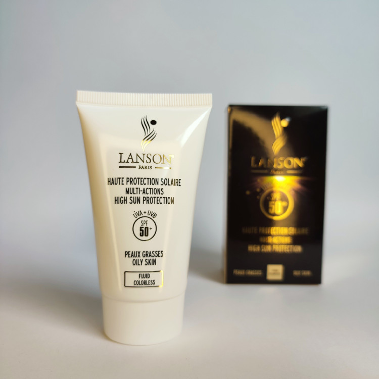 کرم ضد آفتاب لانسون SPF 50 بی رنگ پوست چرب ضدلک ضدچروک مدل:new kanada5689
