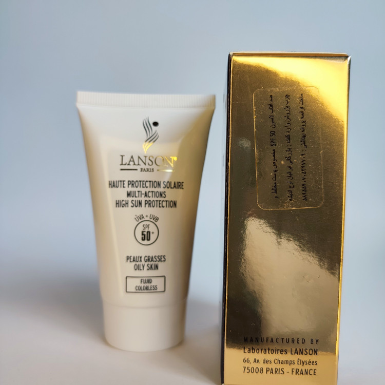 کرم ضد آفتاب لانسون SPF 50 بی رنگ پوست چرب ضدلک ضدچروک مدل:new kanada5689