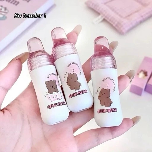 رژ لب مایع مات مخملی (سبک و فانتزی) طرح خرس تدی (کرهای) مدل:new kanada5689