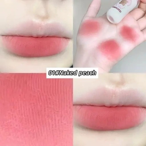 رژ لب مایع مات مخملی (سبک و فانتزی) طرح خرس تدی (کرهای) مدل:new kanada5689