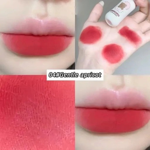 رژ لب مایع مات مخملی (سبک و فانتزی) طرح خرس تدی (کرهای) مدل:new kanada5689