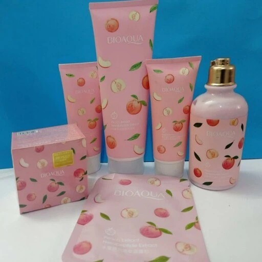 پک مراقبت پوستی 6 تکه هلو (ضدلک، نرم کننده صورت و بدن) new kanada369