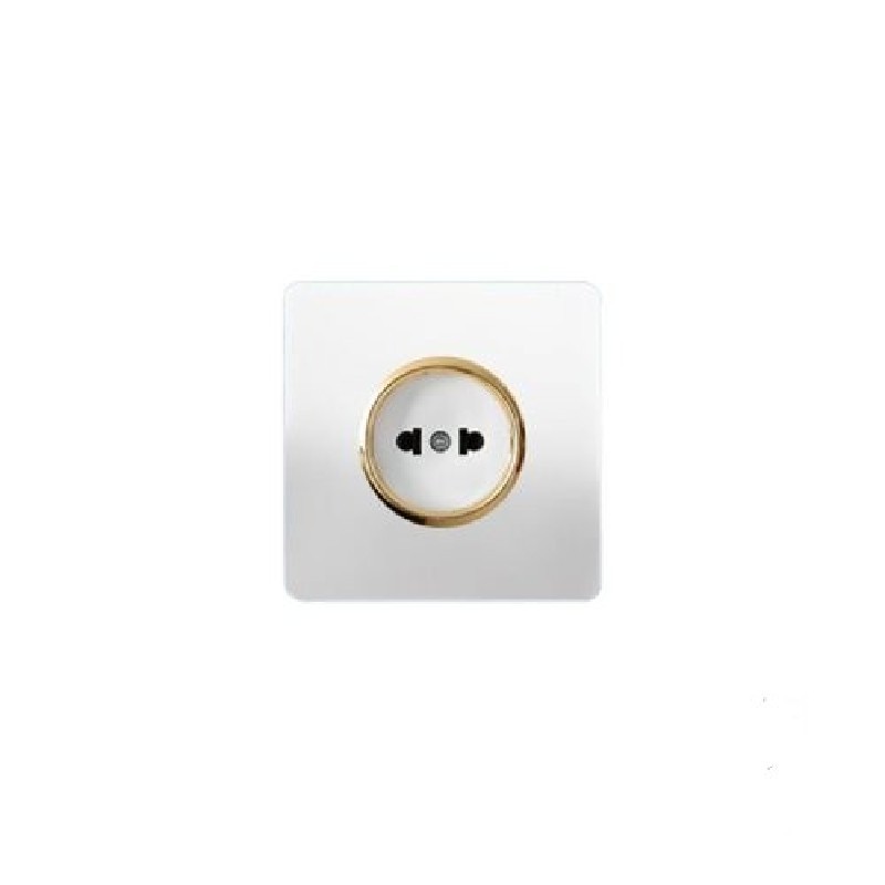 پریز برق بدون ارت سفید مدل کریستال آسیا الکتریک