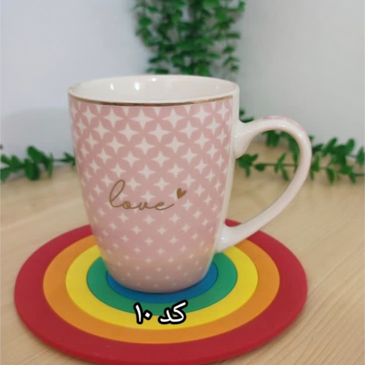 ماگ سرامیکی ، لیوان سرامیکی ، ماگ لب طلایی ، ماگ کادویی