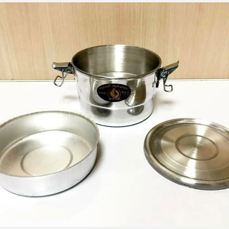 باکس، ظرف غذا، ظرف غذا روحی، ظرف غذا آلومینیومی ، ظرف غذا فلزی ، ظرف غذا 2 طبقه دو طبقه