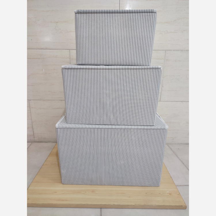 باکس لباس نظم دهنده 3سایز اسکلت دار راه راه تاشو پنجره دار بقچه نظمدهنده سبد اسباب بازی جعبه اویم Evim جلو طلقی ایست دار