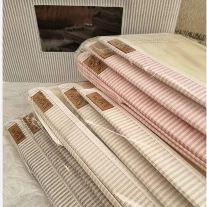 باکس لباس نظم دهنده 3سایز اسکلت دار راه راه تاشو پنجره دار بقچه نظمدهنده سبد اسباب بازی جعبه اویم Evim جلو طلقی ایست دار
