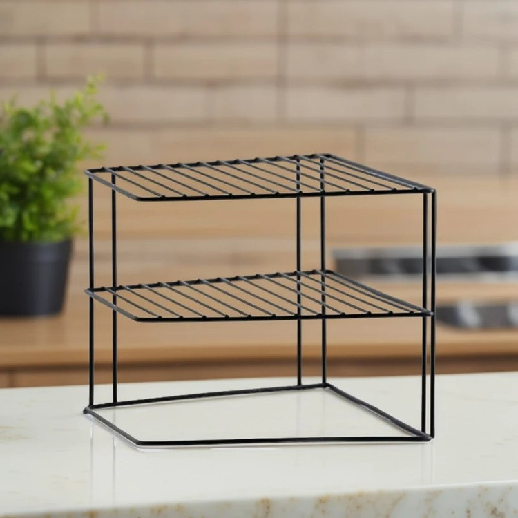 ارگانایزر گوشه کابینت، راف گوشه، نظم دهنده کنج کابینت، نظم دهنده گوشه کابینت، راف 3طبقه، استند کابینت ،شلف کابینت، قفسه