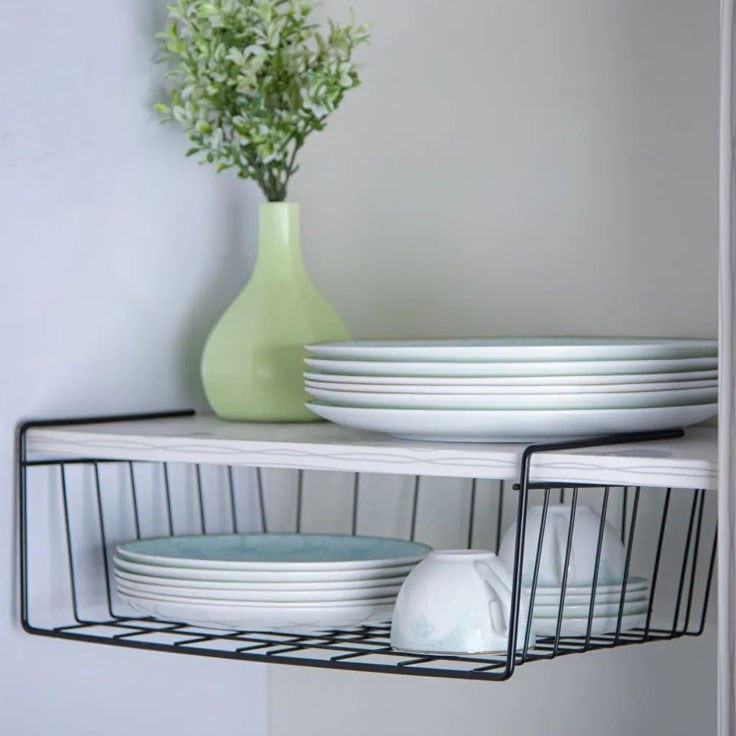 شلف زیر طبقه ،راف زیر کابینت،سبد نظم دهنده کابینت کشویی ،استند فلزی،شلف داخل کابینت،قفسه زیرکابینت،ارگانایزرکمد متال هوم