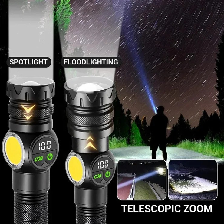 چراغ قوه دستی BCT-BRIGHT 8280 نور قدرتمند با نمایشگر دیجیتال و فیلتر رنگی