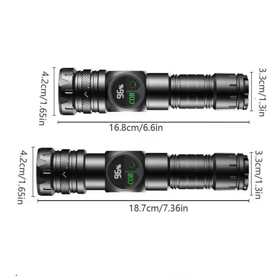 چراغ قوه دستی BCT-BRIGHT 8280 نور قدرتمند با نمایشگر دیجیتال و فیلتر رنگی