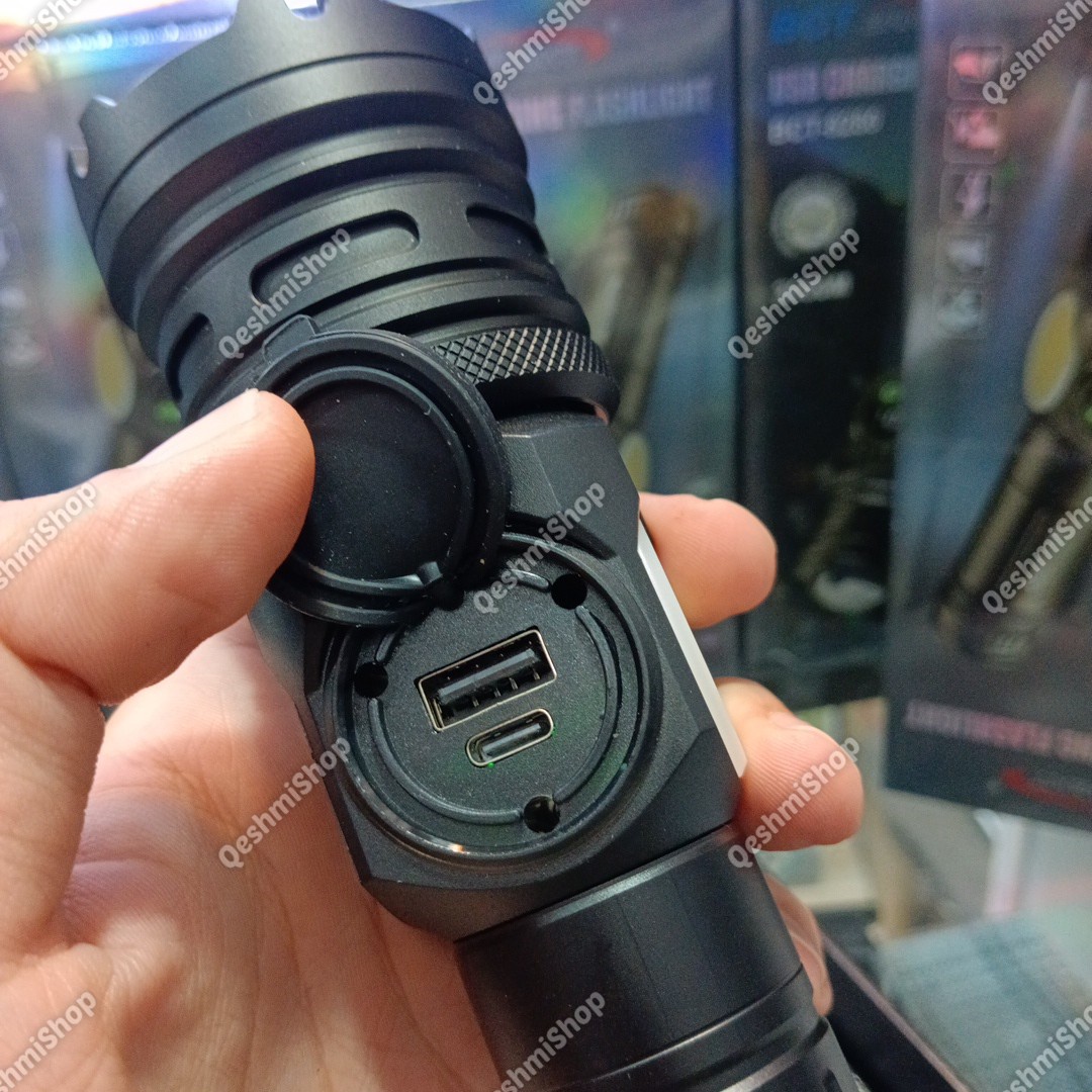 چراغ قوه دستی BCT-BRIGHT 8280 نور قدرتمند با نمایشگر دیجیتال و فیلتر رنگی