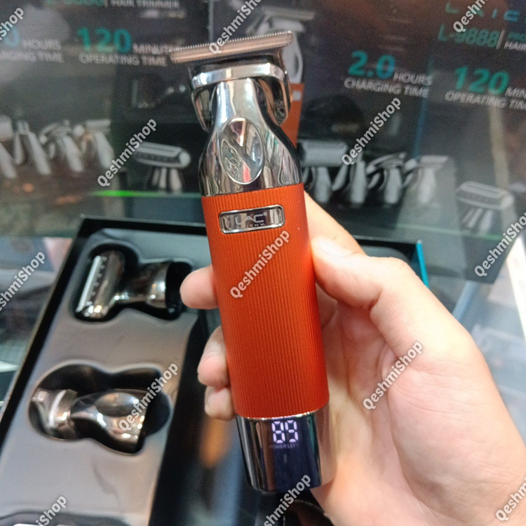 ماشین اصلاح چند کاره لایچی مدل L-9888 با 6 سری مختلف شامل خط زن، شیور، گوش و بینی و اصلاح بدن موجود در فروشگاه قشمی شاپ