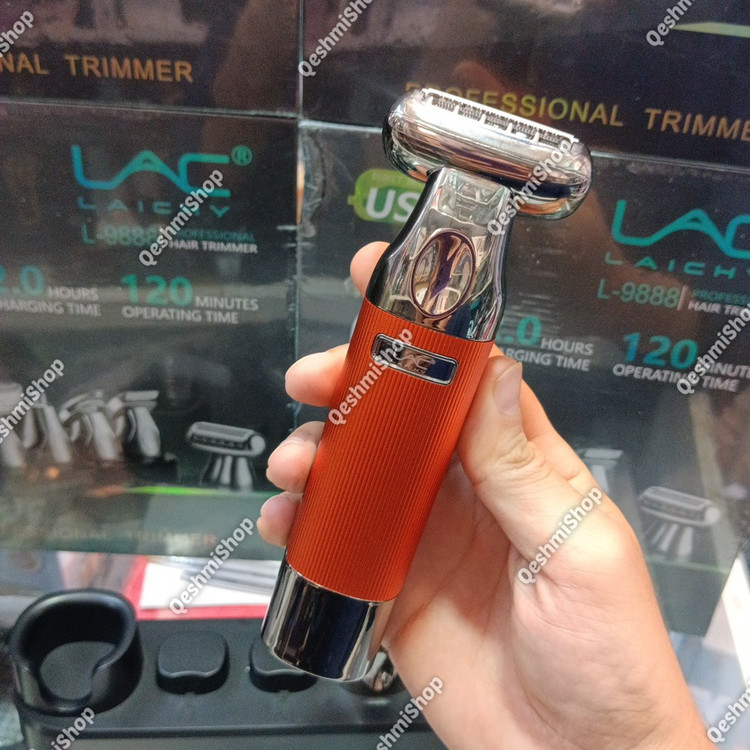 ماشین اصلاح چندکاره لایچی مدل L-9888 با 6 سری مختلف شامل خط زن، شیور، گوش و بینی و اصلاح بدن موجود در فروشگاه قشمی شاپ