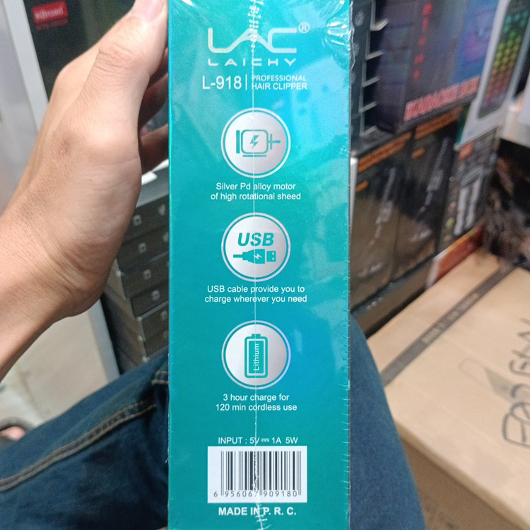 ماشین اصلاح موی سر و صورت لایچی Lac Laichy مدل L-918 شارژی، نمایشگر LCD