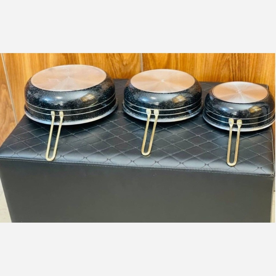 ست تابه 3 عددی تک دسته طرح چدن فریال