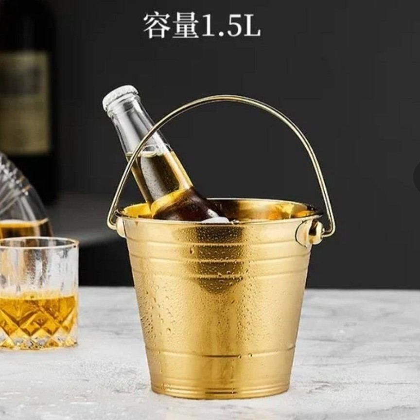 سطل یخ طلایی وارداتی 1/1 لیتر