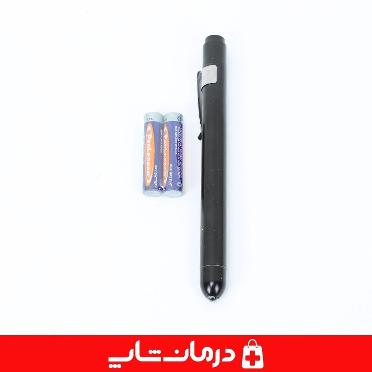 پن لایت پزشکی فلزی نور سفید چراغ قوه پزشکی بدنه مشکی در کالا پزشکی درمان شاپ کد 404070